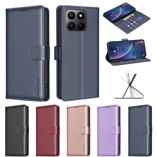 Wallet Flip RFID protection Phone Case for huawei Honor X7D 5D/X9d 5G/400 Smart 5G X5C Magic8 Lite Lichee Pattern Leather case