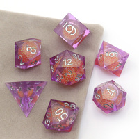 Logo personnalisé dés en résine RPG dragon et donjon mdn jeu de dés polyédriques à noyau liquide à tranchants