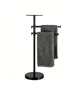 Portasciugamani Autoportante in Acciaio Inox 304 con Mensola, Finitura Nichel Spazzolato, Base Pesante e Robusta, Ecologico, per Hotel - Product Image 3