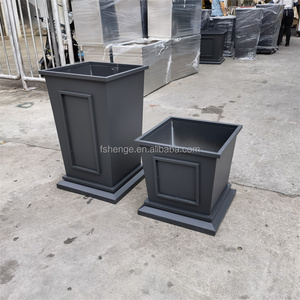 Grande jardinière extérieure en métal pour arbres Grands pots de fleurs et jardinières conteneur jardinières extérieures avec roues - Product Image 2