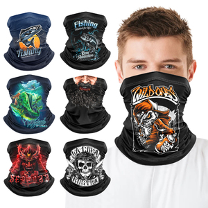 غطاء رقبة للحماية من الشمس في الهواء الطلق بنقشة الفهد، وشاح باندانا مرح بدون خياطة مصنوع من البوليستر لحفلات الصيف - Product Image 1