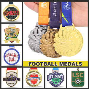 Medaglie Personalizzate Premium in Lega di Zinco per Campionati di Calcio con Logo Inciso Premio Sportivo di Alta Qualità - Product Image 2