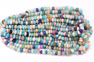 Hermosas CUENTAS DE FORMA DE Rondelle suave de ópalo multicolor con 16 "de longitud 7 a 10MM cuentas de piedras preciosas de ópalo Rondelle para joyería - Product Image 2