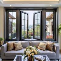Ventanas Abatibles de Doble Acristalamiento con Rotura de Puente Térmico, Insonorizadas y Eficientes Energéticamente, Diseño Moderno XIYATECH, Certificación NFRC de EE. UU., para Casa o Villa