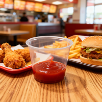 Gobelets en plastique jetables de qualité alimentaire personnalisés pour la sauce, pour les restaurants de poulet frit, la restauration