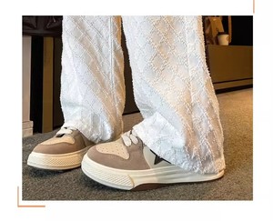 Jeans Jacquard in Denim Bianco da Donna a Gamba Larga, <span class=keywords><strong>Vita</strong></span> <span class=keywords><strong>Alta</strong></span>, Vestibilità Ampia, Lunghezza al Pavimento, Casual, Primaverili, Tessuti, Lavabili - Product Image 6
