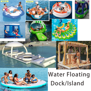 Isla Flotante <span class=keywords><strong>Gigante</strong></span> Cabana DWF de PVC, Sofá Inflable, Plataforma Flotante para Bar Acuático, Muelle Inflable con Toldo - Product Image 6