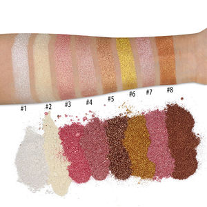 Polvo suelto brillante corporal vegano, resaltador de maquillaje seco de etiqueta privada, logotipo personalizado, brillo, iluminador facial, pigmento resaltado - Product Image 1