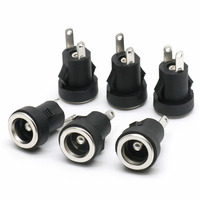 Connecteur de prise d'alimentation CC 5,5 x 2,1/5,5 x 2,5/3,5 x 1,3 mm, adaptateur de montage sur panneau femelle 2 broches, 3A 60V DC022B 5A Cuivre IP20