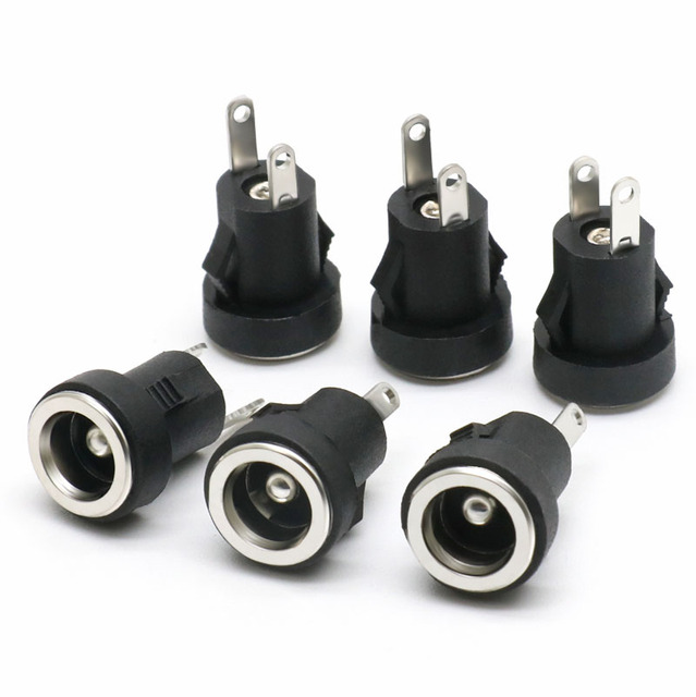 5.5 X 2.1/5.5 X 2.5/3.5 X 1.3 mm DC Power Socket Jack Connector 2 Pin Female Panel Mount Adapter 3A 60V DC022B 5A Copper IP20