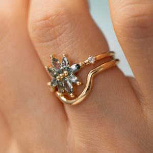 14K 18K oro lleno de lujo Maquis cristal flor anillos baratos de China <span class=keywords><strong>al</strong></span> <span class=keywords><strong>por</strong></span> <span class=keywords><strong>mayor</strong></span> 925 Anillos de Compromiso de plata - Product Image 4