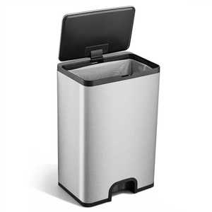 Cubo <span class=keywords><strong>de</strong></span> <span class=keywords><strong>Basura</strong></span> Inteligente <span class=keywords><strong>de</strong></span> Acero Inoxidable <span class=keywords><strong>de</strong></span> 50L, con Apertura Superior, Manos Libres, para Cocina y Hogar, en Oferta - Product Image 6