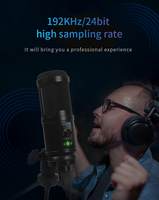 Microphone USB professionnel à condensateur pour PC, ordinateur portable, studio d'enregistrement, chant, jeux et streaming