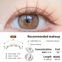 Cils magnétiques naturels Heart Girl avec 4 aimants, boîte circulaire, miroir et applicateur, réutilisables, cils faux pour les yeux supérieurs et inférieurs