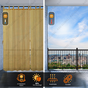 Cortina de Exterior Tipo Loop de 150 GSM en Color Beige Cam con Tonos Naturales Suaves para Privacidad en el Balcón, Filtrado de Luz y Ambiente Relajado al Aire Libre - Product Image 3