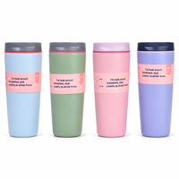 Gobelet isotherme en acier inoxydable Ovela de 12 oz et 20 oz avec couvercle à ouverture par pression, réutilisable, pour boissons chaudes et froides