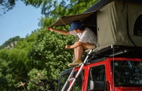Tente de toit rigide ABS pour 2 personnes, tente de toit verticale à ouverture rapide pour le camping hors route, SUV