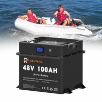 Batería LiFePO4 de 12V 24V 48V 100Ah 200Ah para Motor Eléctrico Fuera de Borda, Pesca Marina, Bote Inflable, Kayak, Motor de Arrastre, Kit Fotovoltaico