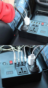 อินเวอร์เตอร์แปลงไฟ 300W 12V เป็น 220V AC สำหรับรถยนต์/รถบรรทุก/รถบ้าน พร้อมช่องจ่ายไฟคู่ 12V วัสดุ ABS ผลิตในกวางตุ้ง ประเทศจีน - Product Image 2