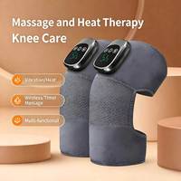 Masseur électrique intelligent pour les genoux avec chaleur et vibrations - Appareil sans fil rechargeable pour soulager les douleurs aux jambes, pour l'arthrite et la récupération sportive
