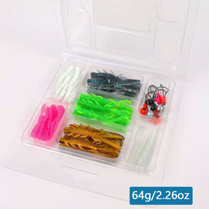 50pcs Silicone Leurre Souple Jig Crochets Appâts De Pêche Bass Brochet Matériel De Pêche En <span class=keywords><strong>Plastique</strong></span> <span class=keywords><strong>Mallette</strong></span> De Rangement D'eau Douce - Product Image 3
