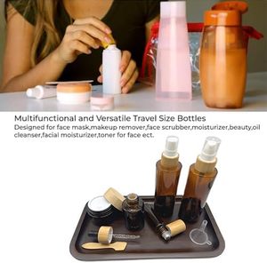 Bamboo Cosmetic Packaging PET 60ml 120ml 250ml 500ml Frosted <b>Amber</b> Plastic <b>Bottle</b> with Bamboo Cap - Product Image 4
