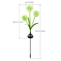 Lampes solaires d'extérieur en forme de pissenlit, lot de 3 lampes LED à piquet pour jardin, blanc chaud, lumière décorative en forme de fleur pour cour, patio, pelouse