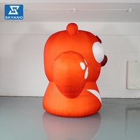 Ours de football personnalisé gonflable Anime personnage d'animal de dessin animé Sculpture gonflable pour la décoration d'événements commerciaux