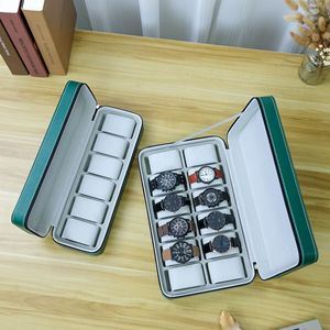Estuche de Piel Sintética Negra para Relojes y Joyas, de 6, 10 o 12 Ranuras, para Hombre y Mujer, con Almohada de Terciopelo, Venta al Por Mayor Directo de Fábrica - Product Image 2