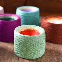 Fil fantaisie en mélange de fibres de bambou et d'acrylique, doux comme de la soie, dégradé de couleurs mélangées, fil en bobine longue teintée, pour châles tricotés à la main