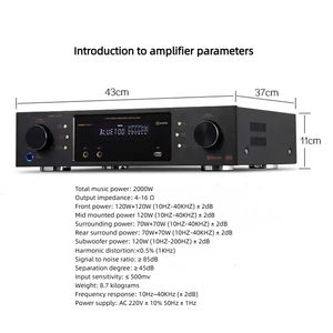 Amplificateur de système de cinéma maison 7.1 de haute qualité, 8 canaux, amplificateur de karaoké, amplificateur de musique Do&lby At&mos - Product Image 4