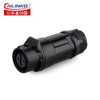 Cnlinko – connecteur d'alimentation à verrouillage rapide M12 type 5A, prise mâle et bride femelle, montage sur panneau, 2 broches pour lumière solaire