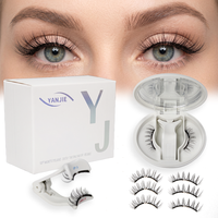 Ensemble de cils magnétiques souples avec applicateur, réutilisables, sans colle, fins, imperméables, faux cils, logo personnalisé