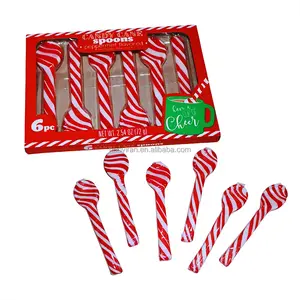 Vendita all'ingrosso di vendita calda a forma di cucchiaio di natale lecca-lecca stick di caramelle dure