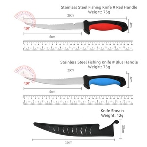 Fishing Camping Knife Stainless Steel Blade Drop Point 28cm Straight <b>Edge</b> <b>Plastic</b> Handle 2mm Thickness Multi-Purpose OEM - Product Image 5