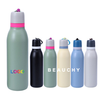 2025 nouveau Logo personnalisé sans BPA coloré 18oz bouteille d'eau isolée couvercle multifonction pour salle de sport, bureau et flacon de sport avec corde