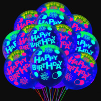 Ballon fluorescent de 12 pouces en latex à pois, ballon qui brille dans le noir
