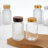 Capsule scellée étanche à la lumière médecine pilule bouteille en verre en gros clair/givré 150ml 200ml soins de santé Capsule partie bouteille en verre