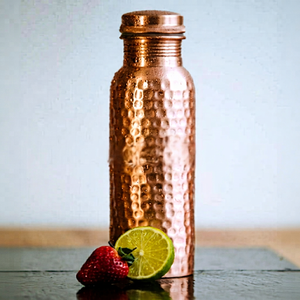 Eco-Friendly European <b>Copper</b> Bottle Pure Metal <b>Kitchen</b> and Tabletop Water Bottles with Straw <b>Handle</b> Coaster Accessories - Product Image 1