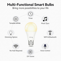 Ampoule LED Intelligente Sans Fil RGB Multicolore Décorative pour Intérieur, Solution d'Éclairage d'Ambiance Festive, Lampe LED RGBW à Activation Vocale pour la Maison