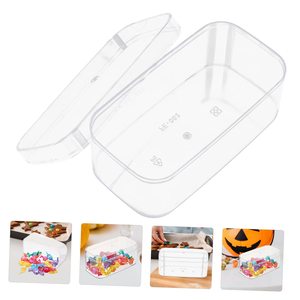 Recyclable Clear <b>Food</b> Grade <b>Plastic</b> Rectangle PS <b>Container</b> for Commercial Home Salad Bread Chocolate Cake Cookie Candy Storage - Product Image 3