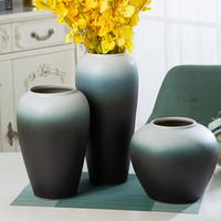 Pot en céramique vintage de Jingdezhen, nouveau style chinois, vase hydroponique pour fleuriste, ornements en céramique pour la décoration du salon et du couloir
