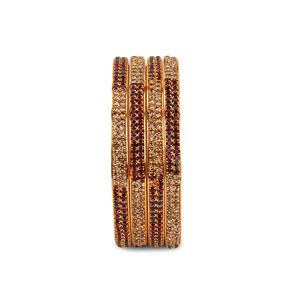 Classic Metal Bangle with White Green and <b>Red</b> Stone Embellishment Elegant Kada <b>Bracelet</b> Traditional Indian Jewelry for Women - Product Image 5