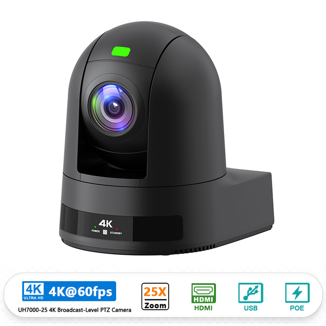 4K 25X Broadcast Grade PTZ Camera USB POE 3G-SDI , AI Auto Tracking Focus IP Remote Control for Live Streaming Church
