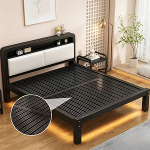 Letti Matrimoniali Moderni e Semplici in Metallo, Prezzo all'Ingrosso, Mobili per Camera da Letto Salvaspazio in Acciaio Inossidabile per Alloggi in Affitto - Product Image 4