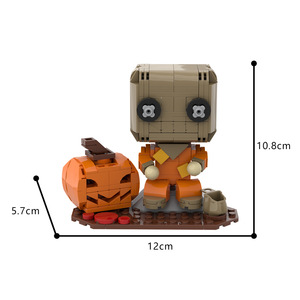 Bloques de Construcción de Personajes de Yute para Halloween, Adorno de Ladrillos para Ensamblar DIY con Calabaza y Cubo de Dulces, Decoración de Escritorio - Product Image 4