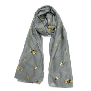 Sciarpa Lunga in Cotone TR Angelina 70x180cm con Stampa a Caldo Corallo a Conchiglia, Sciarpe Lavorate a Maglia - Product Image 1