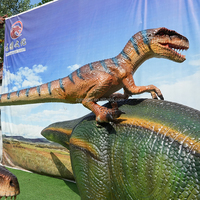 Scènes de combat de dinosaures animatroniques LONGTU : Modèle d'animation réaliste Iguanodon Velociraptor pour parcs urbains