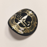 Etiquetas de Epoxi Negras Personalizadas, Diseño Árabe Ornamentado, Etiquetas Autoadhesivas de Lujo para Perfumes, Pegatinas Redondas de Papel Metálico Dorado