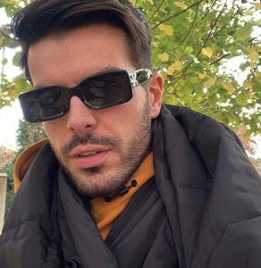 Lunettes de soleil carrées noires vintage 2022 personnalisées pour hommes UV400 Shades <span class=keywords><strong>X</strong></span> Letter Small Rectangle Lunettes de soleil pour femmes - Product Image 4